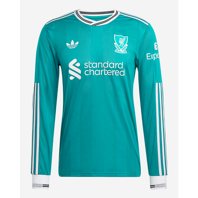 Liverpool Adidas ターコイズ3rdユニホーム長袖シャツ　レプリカ LFC adidas Mens 25/26 Authentic Third Long Sleeve Jersey