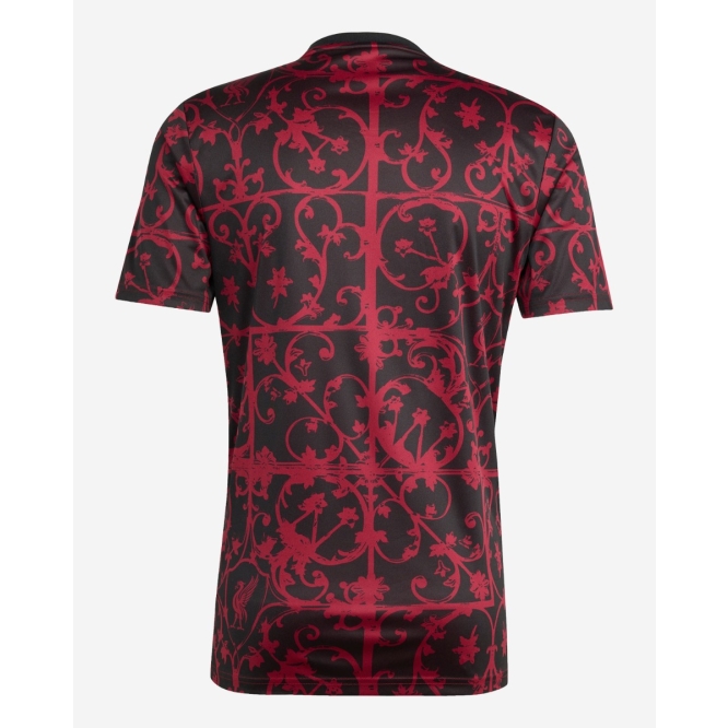 LFC adidas Mens 25/26 Short Sleeve Pre-Match Shirt Black