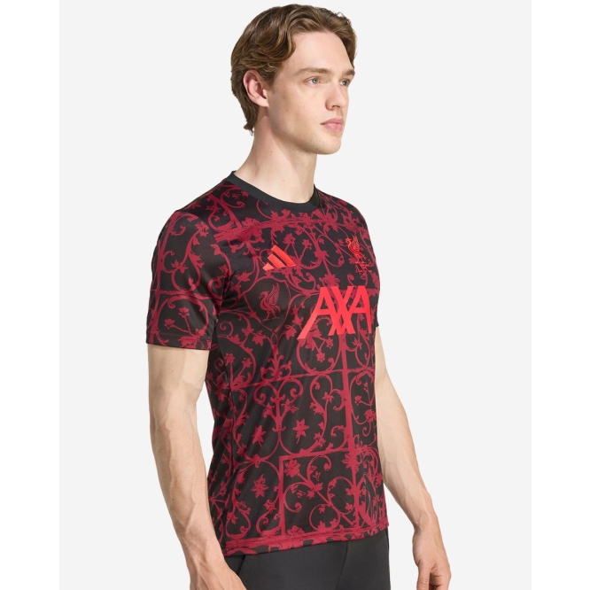 LFC adidas Mens 25/26 Short Sleeve Pre-Match Shirt Black