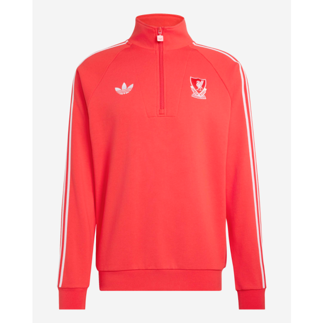LFC adidas Originals Mens Half Zip Top Red