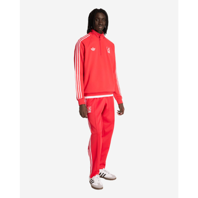 LFC adidas Originals Mens Half Zip Top Red