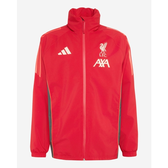 LFC adidas Mens 25/26 Rain Jacket Red
