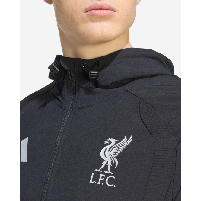 LFC adidas Mens Tiro Travel Full Zip Windbreaker Black