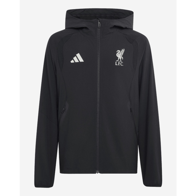LFC adidas Youth Tiro Travel Full Zip Windbreaker Black