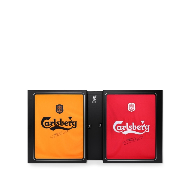 リバプールFC サイン入りシャツ L LFC サイン入り 2000/01 ジェラードデュアルボックスシャツ