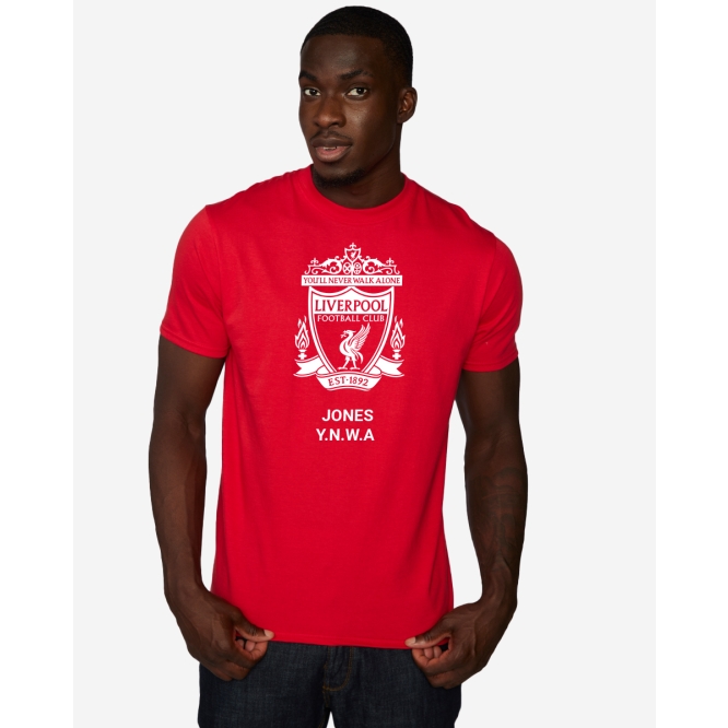 Personalise your LFC White Crest Personalised Red Tee at the Official LFC Online Store