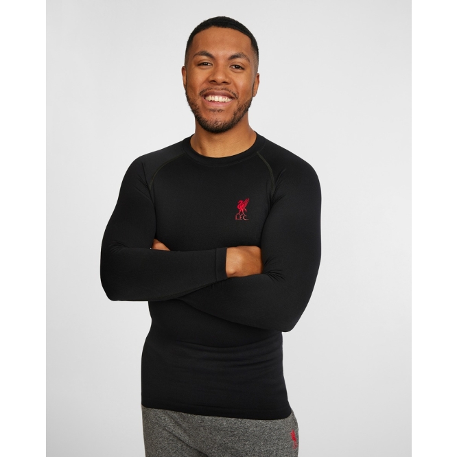 LFC Mens Long Sleeve Slim Fit Seamless Tee Black