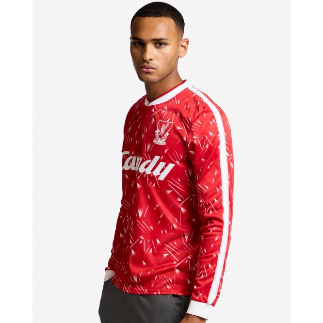 公式 復刻 Liverpool 89/91  Shirt LFC Retro Adults 89/91 Candy Long Sleeve Home Shirt