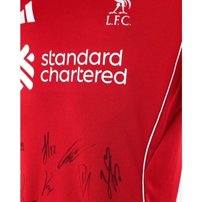 リバプールFC サイン入りシャツ L LFC サイン入り 25/26 スクワッドボックスホームシャツ