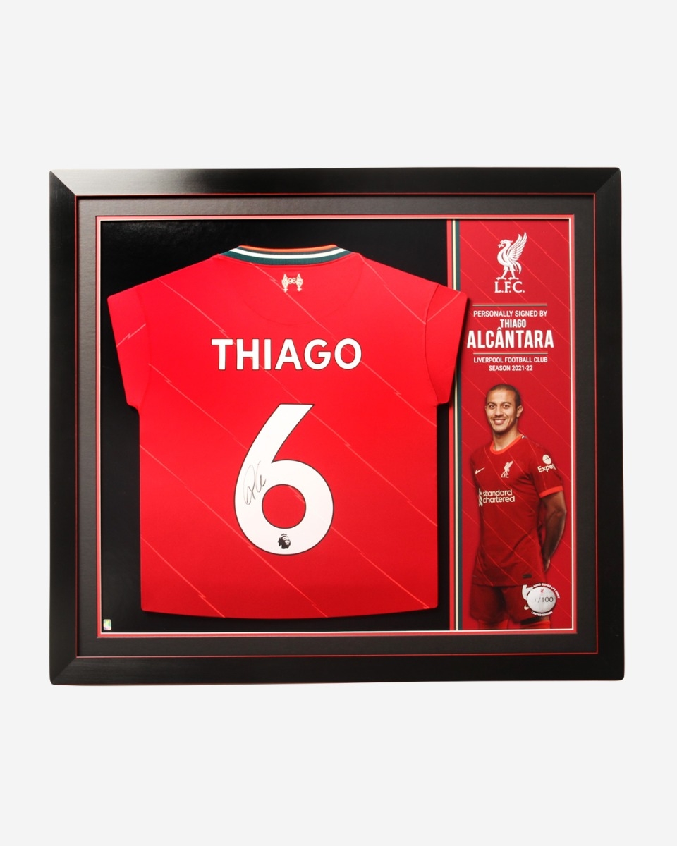 LFC Signed 21-22 Thiago Framed Shirt