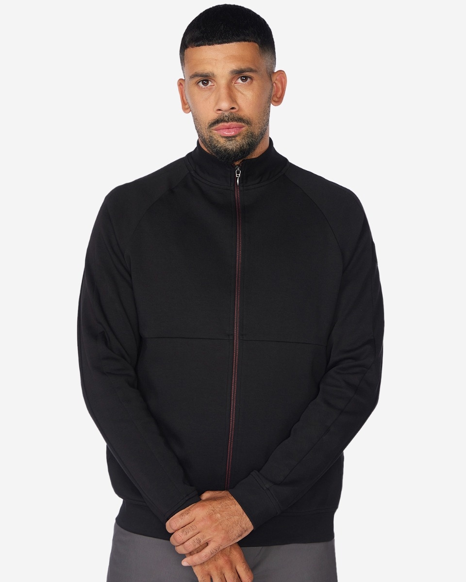 Zip-through fleece high-neck jacket