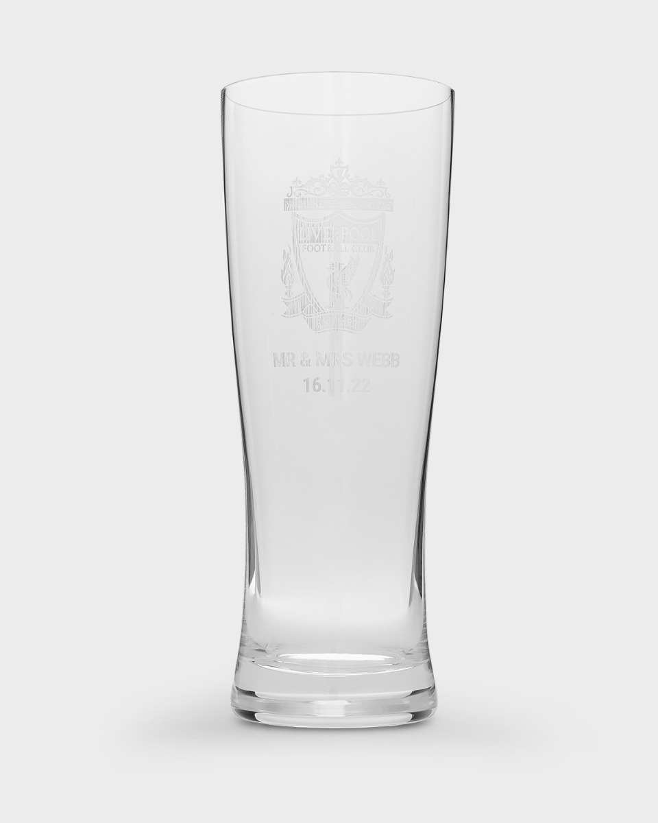 Liverpool FC Official Wordmark Football Crest Peroni Pint Glass 