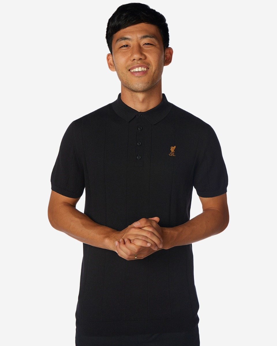 LFC Mens Short Sleeve Knitted Polo Black