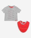LFC bavoir et T-shirt rouges/gris pour bebes