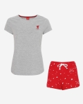 Conjunto de Pijama LFC Mujer Gris y Rojo Corto