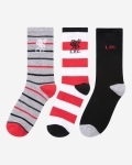 LFC儿童袜子：黑，红和灰色