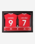 LFC Signed Díaz & Nuñez Dual Framed Shirt