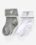 LFC 2 Pack Grey & White Baby Socks