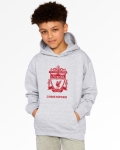LFC Junior Red Crest Personalised Grey Hoody