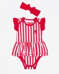 Body de rayas con volantes LFC rojo y blanco para bebé