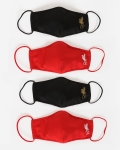 LFC Junior 4 Pack Shaped Black & Red Face Cover