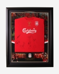 LFC Signed 2005 Istanbul Multi Framed Shirt