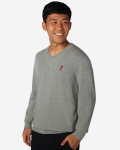 LFC V Neck Cotton Knit Jumper Grey