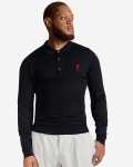 LFC X John Smedley Mens Long Sleeve Polo Black