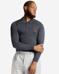 LFC X John Smedley Mens Long Sleeve Polo Grey
