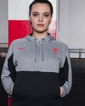 LFC Nike Air Max Womens Grey Cropped 1/2 Zip Hoodie