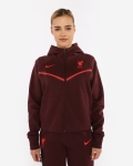 LFC Nike Womens Burgundy Tech Fleece Full-Zip Hoodie 22/23