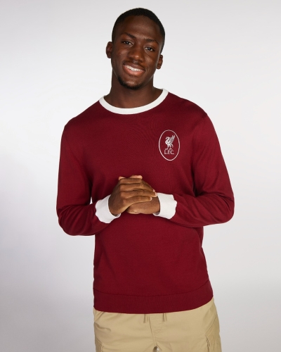 LFC Mens Heritage 65 Red Wembley Crew Knit Jumper