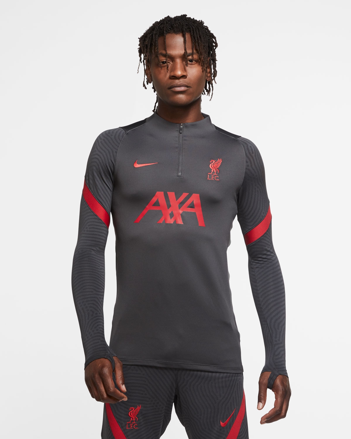 LFC Nike Mens Dark Grey Strike Drill Top