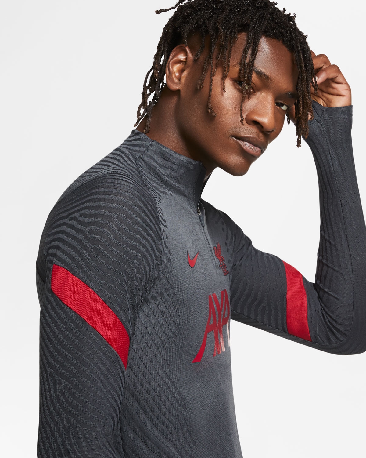 lfc nike mens dark grey shield drill top