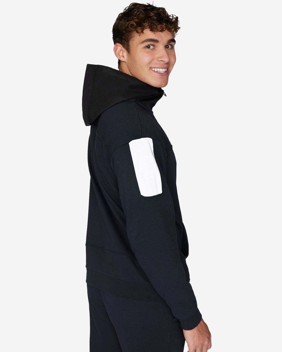 LFC Mens YNWA 1/4 Zip Oversized Hoody Black