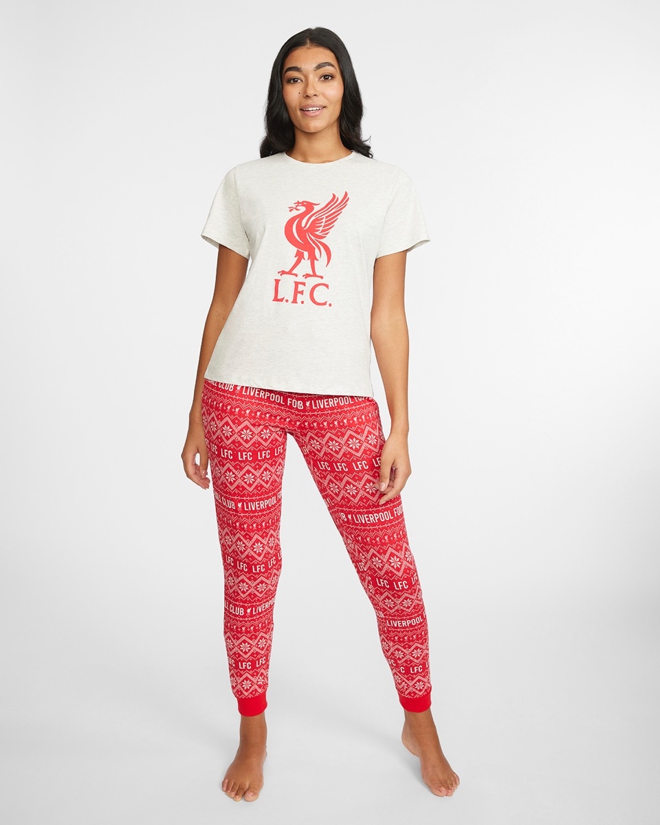 LFC Womens Red Liverbird Family Festive Pyjamas