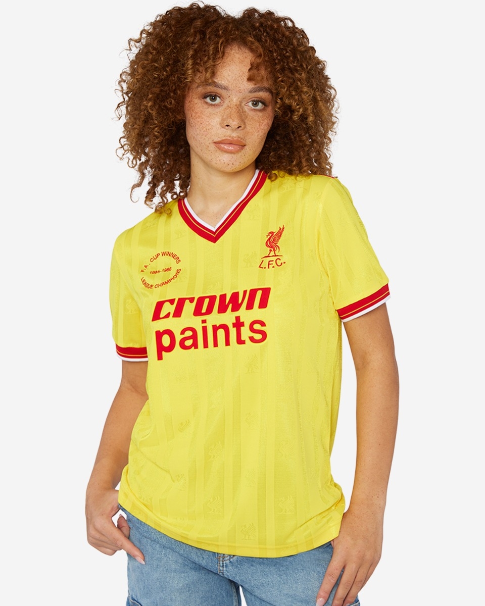 Liverpool retro yellow shirt on sale