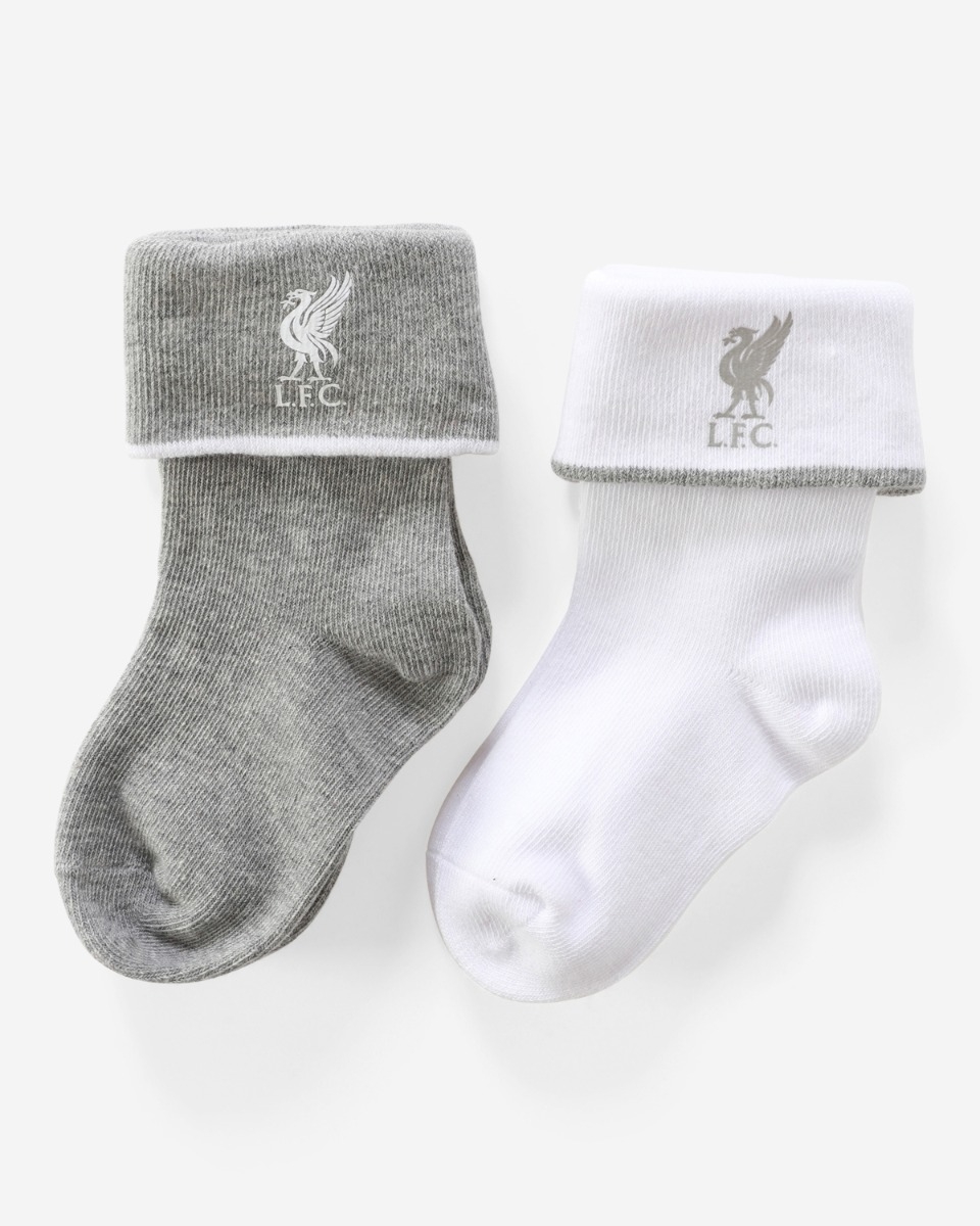 LFC 2 Pack Grey White Baby Socks