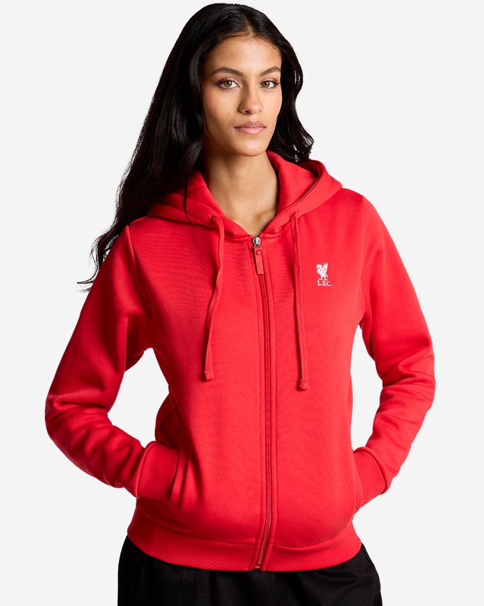 リバプール　20-21　フルジップパーカー LFC Womens Zip Through Hoody Red