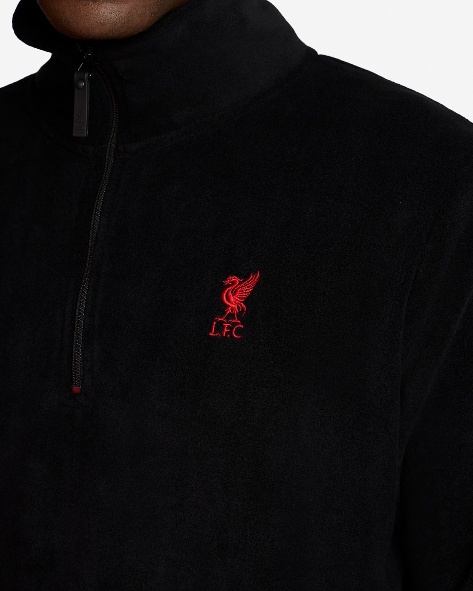 【極美品】11-12  Liverpool 公式ハーフジップウェアＬ Hoodie Liverpool Liverpool Fc Quarter Zip LFC Mens Black/Grey Â¼