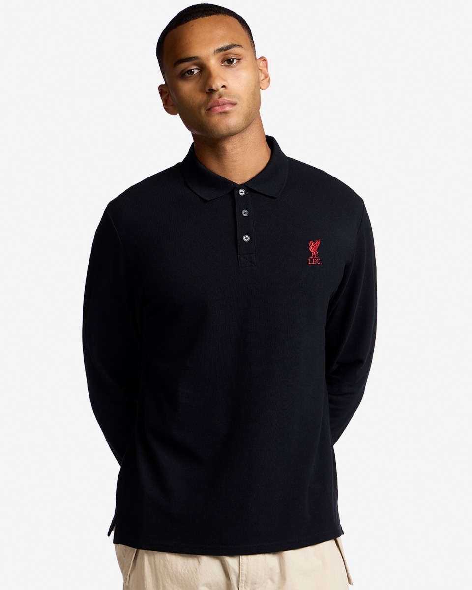 LFC Mens Long Sleeve Polo Black