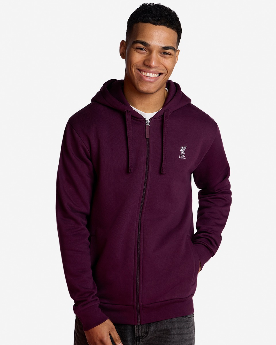 LFC Mens Zip through Hoodie Cherry
