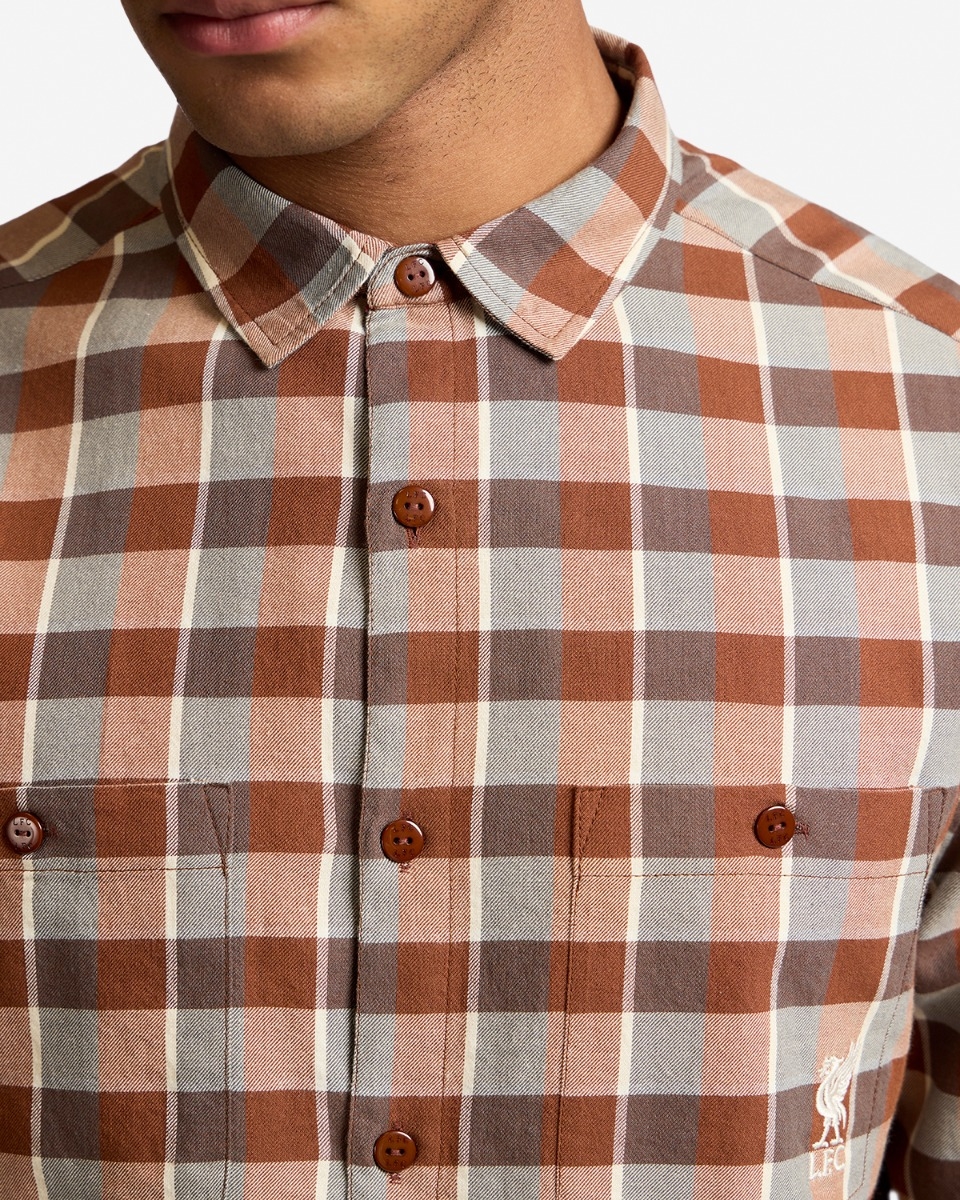 LFC Mens Check Shirt Brown