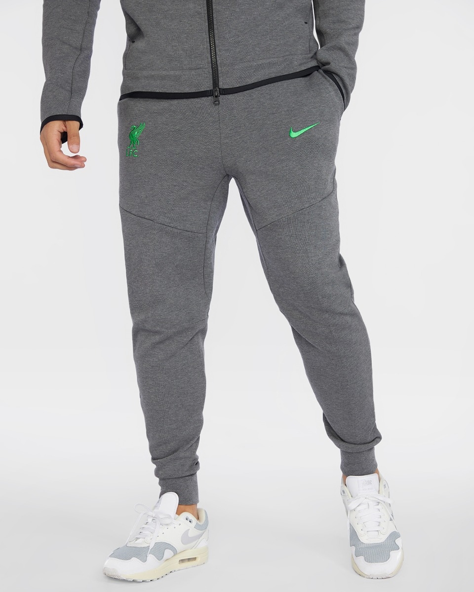 LFC Nike Mens 23 24 Tech Fleece Joggers Grey Green