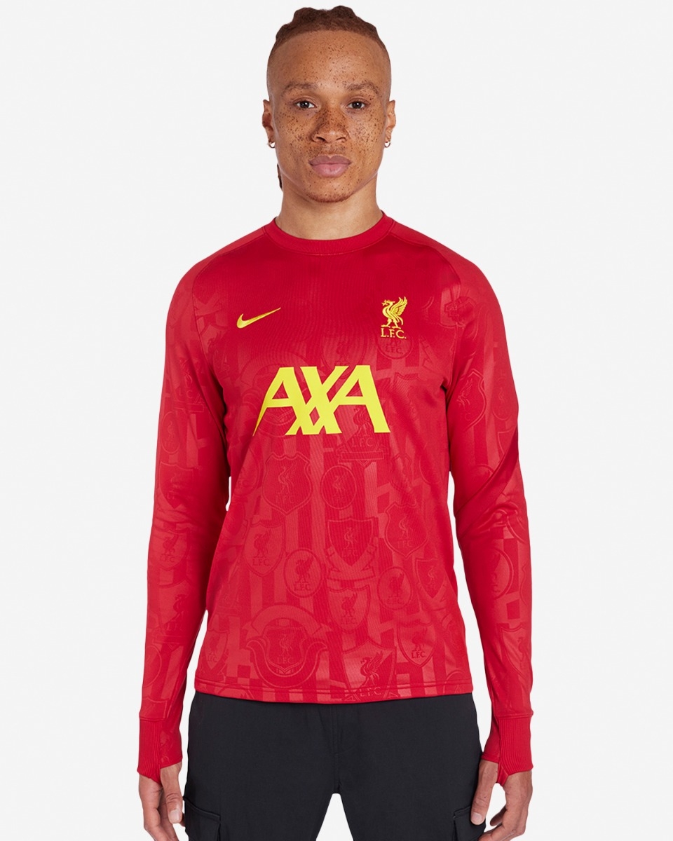 LFC Nike Mens 24 25 Home Long Sleeve Pre Match Top Gym Red