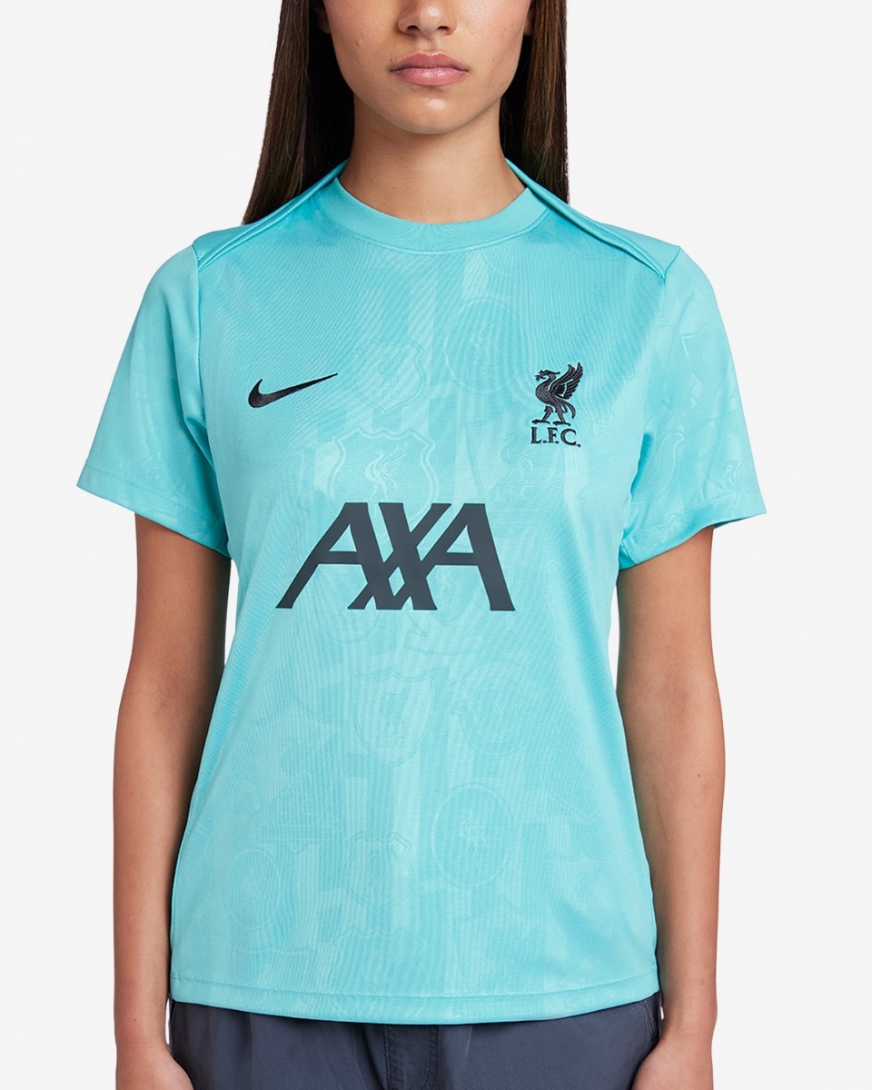 LFC Nike Womens 24 25 Away Pre Match Short Sleeve Top Washed Teal