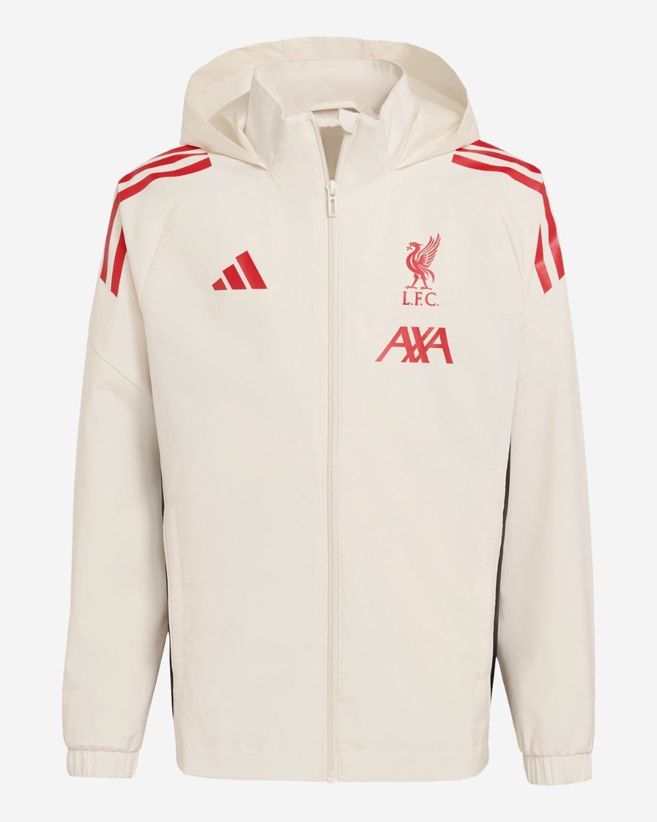 LFC adidas Youth 25/26 Domestic Hooded All Weather Jacket White