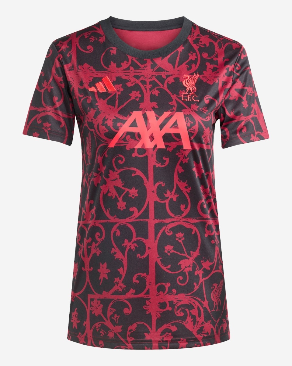 LFC adidas Womens 25/26 Short Sleeve Pre-Match Shirt Black
