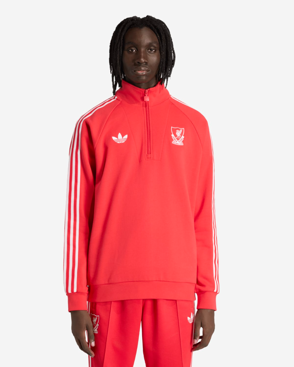 【極美品】11-12 adidas Liverpool 公式ハーフジップウェアＬ LFC adidas Originals Mens Half Zip Top Red