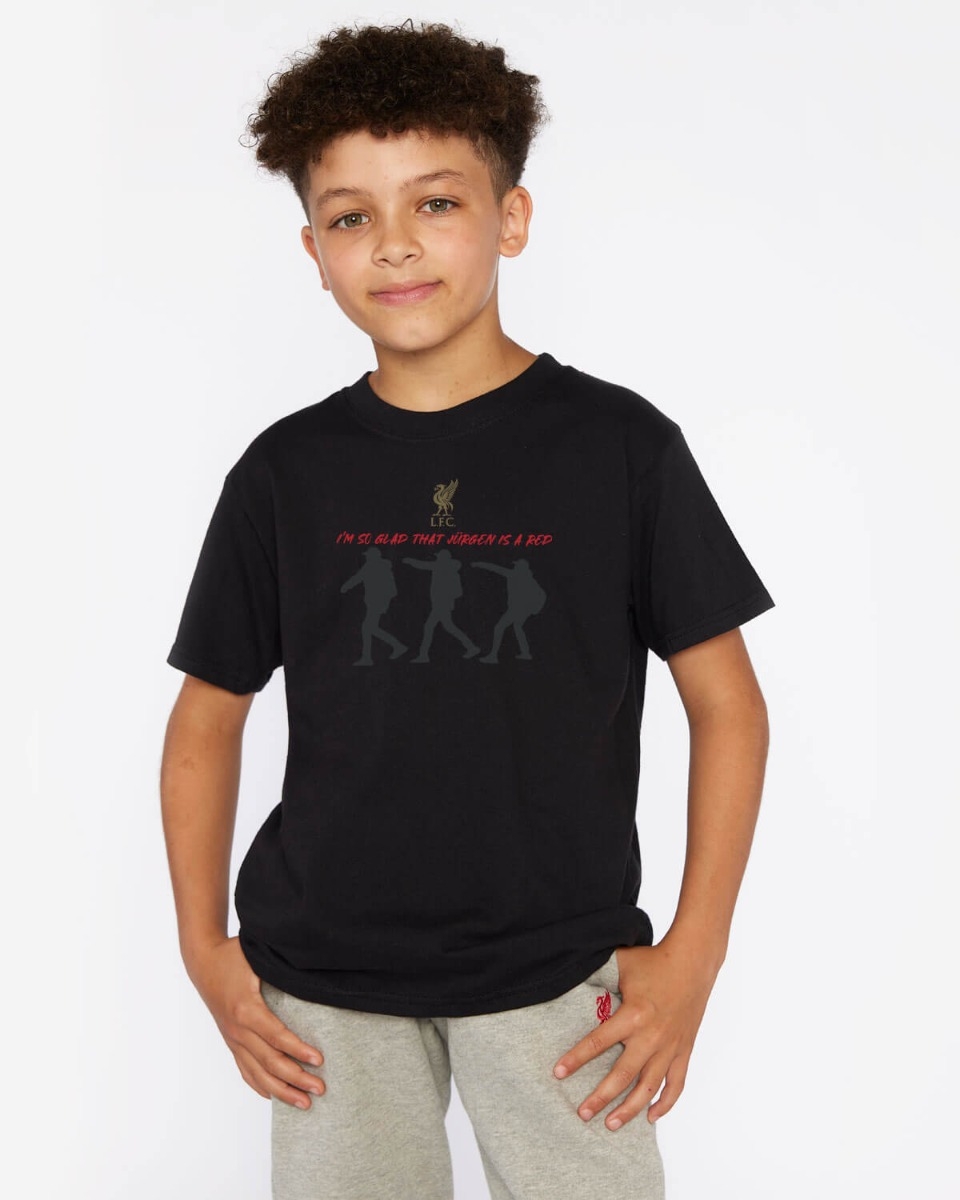 LFC Junior I m So Glad Klopp Tee Black